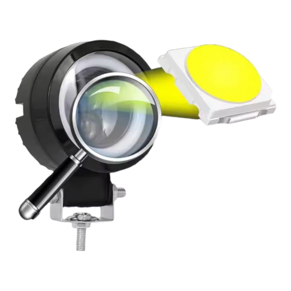 GENERICO - Faro LED ojo de ángel azul 3 pulgadas, luz  Alta y Baja(par)