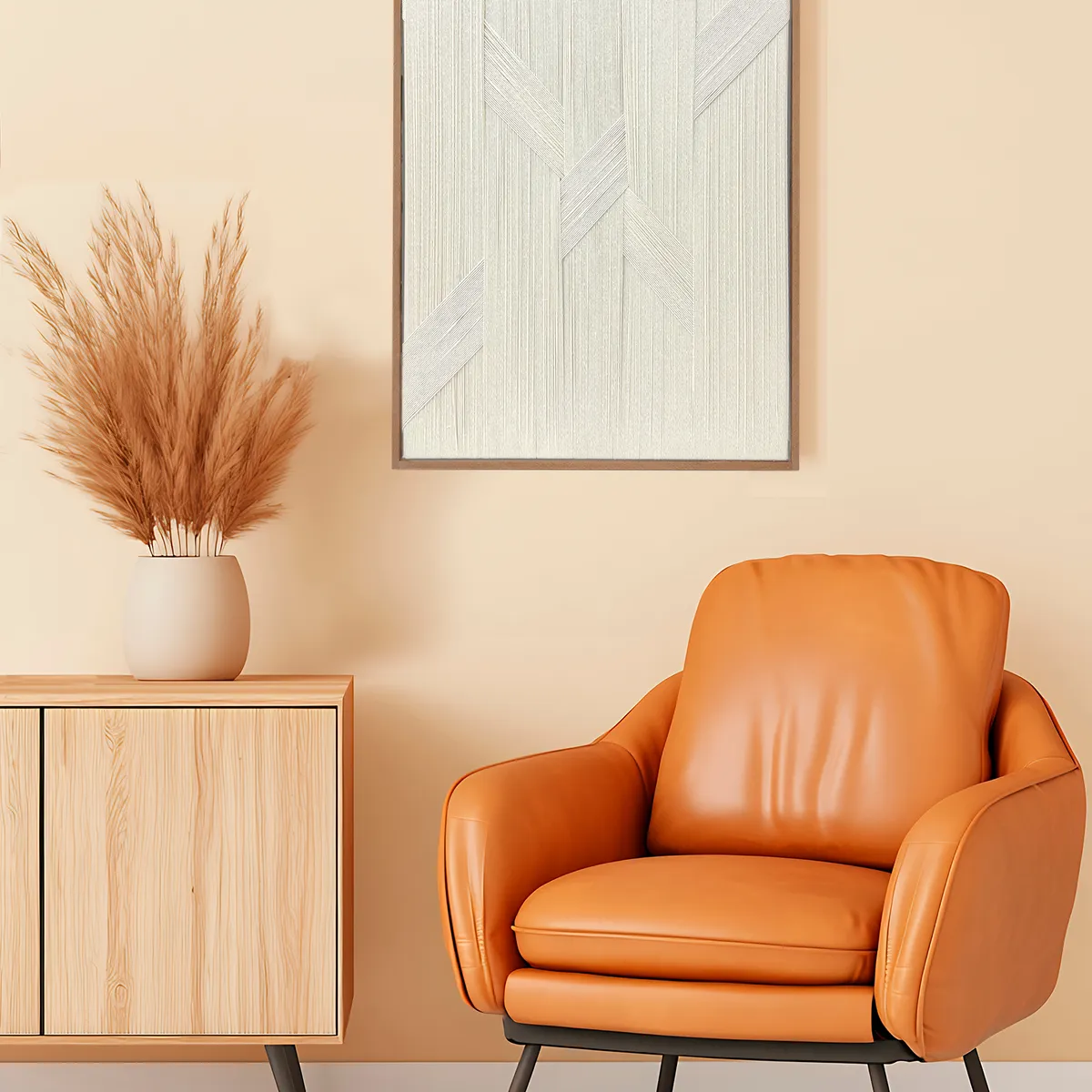 TEJICORP - Cuadro Freya garlic lienzo trenzado con hilos de algodón