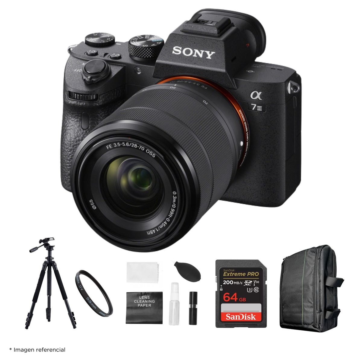 SONY - Cámara Sony Alpha 7 III Mirrorless + Lente 28-70mm + Kit Ultimate.