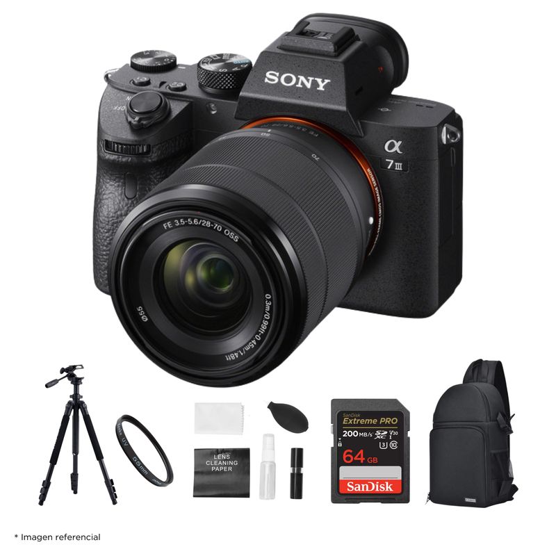 SONY - Cámara Sony Alpha 7 III Mirrorless + Lente 28-70mm + Kit Ultimate.