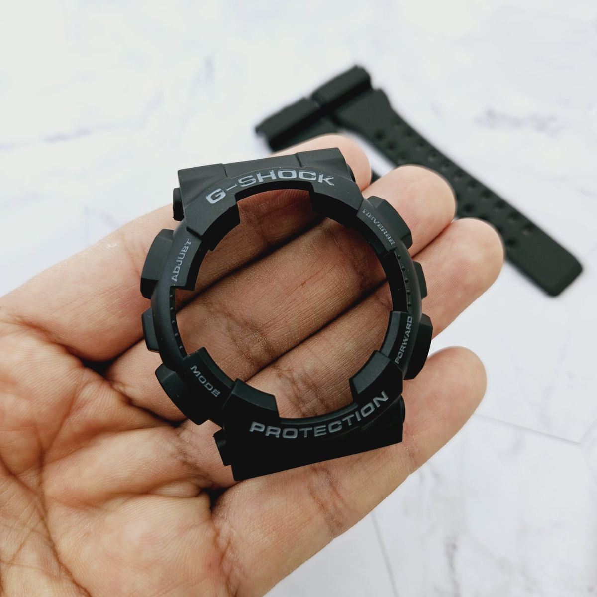 GENERICO - Correa Repuesto + Bisel para CASIO G-SHOCK GA100 - 110 - 120 - NegroGr