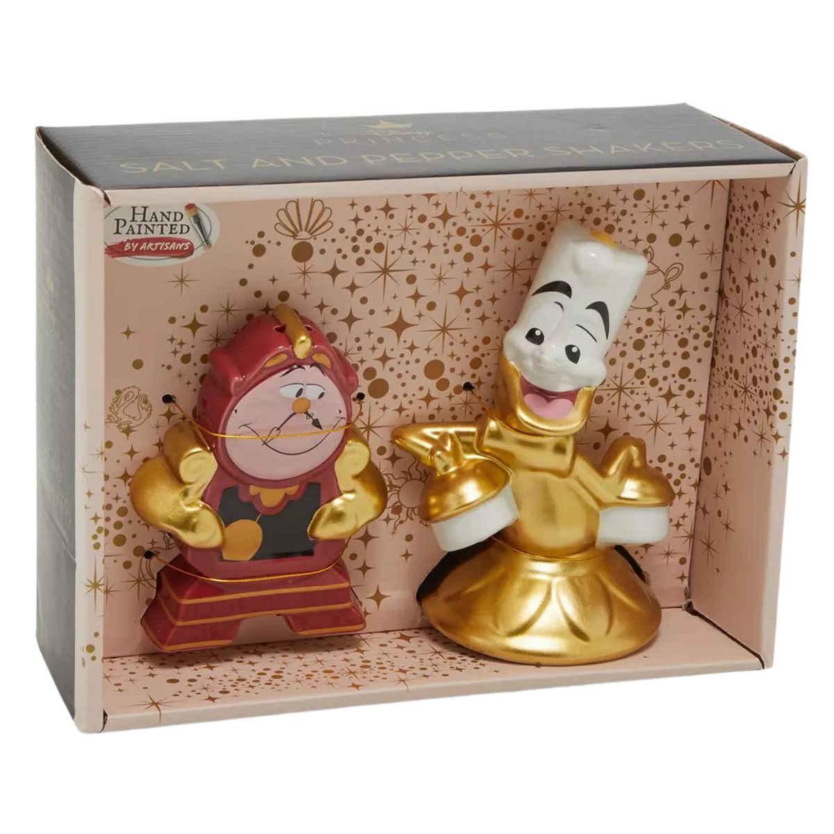XCLUSIVE - Cogsworth y Lumiere - Reloj y candelabro salero y pimentero