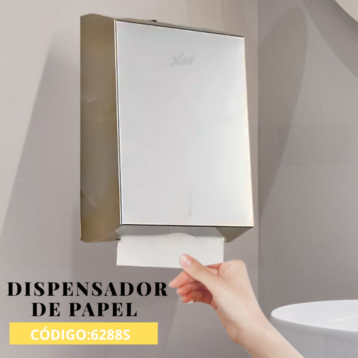XM - DISPENSADOR DE PAPEL TOALLA DE ACERO 6288S