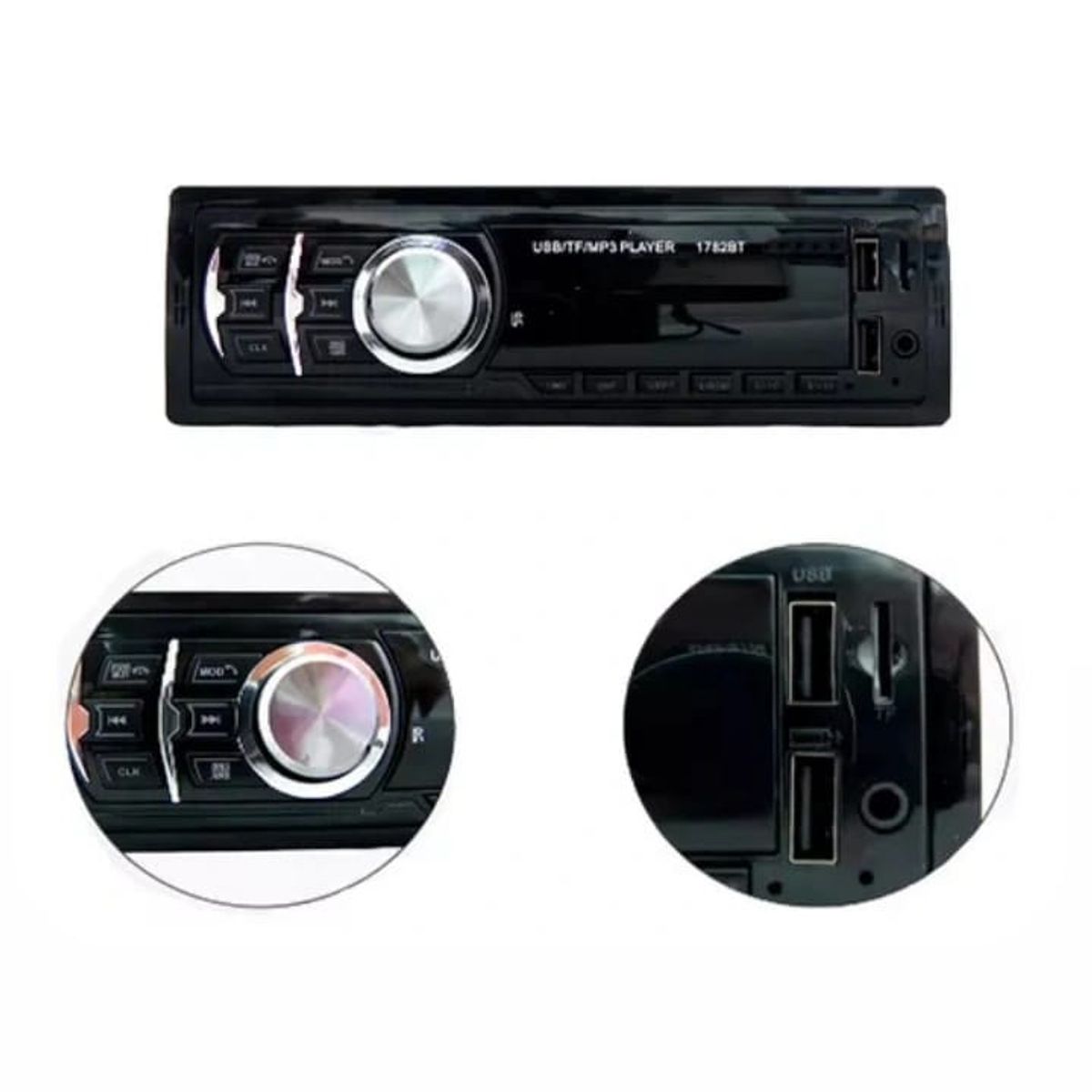 GENERICO - Autoradio Fijo Bluetooth Radio Fm Usb Sd Auxiliar 60w X4