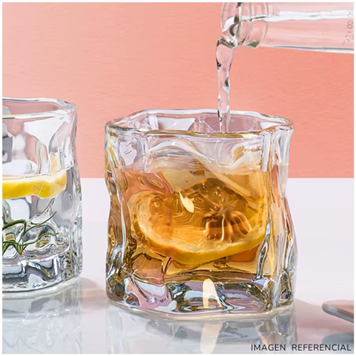 INSPIRA MARKET - Vaso para Whisky de vidrio Set x6