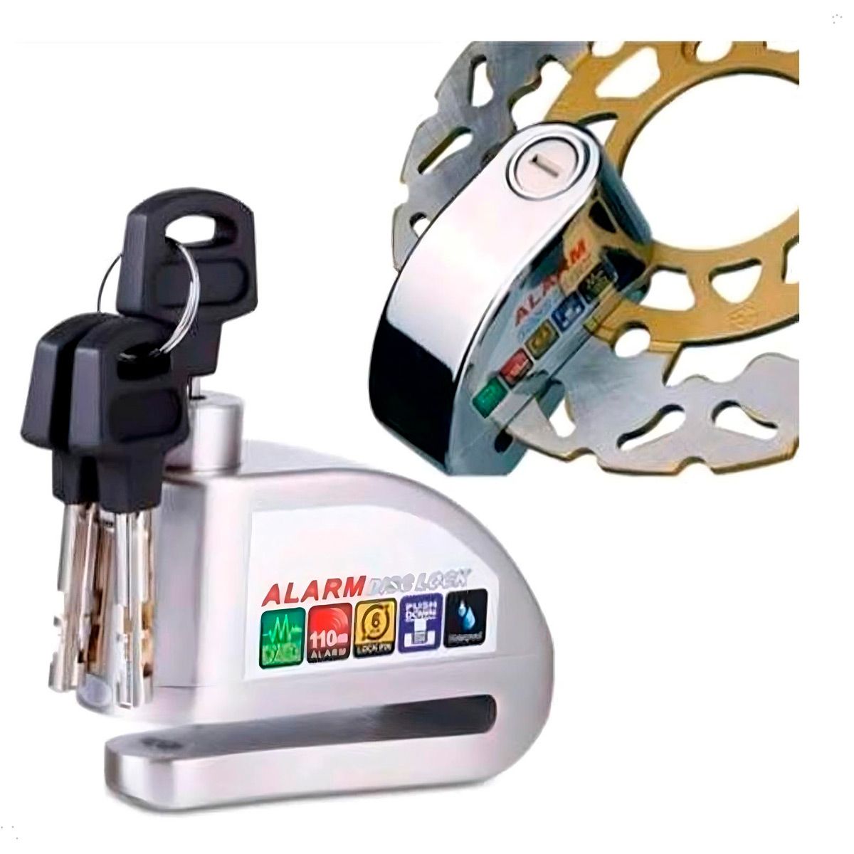 KMASTER - Candado de Disco pesado para moto Alarma Kmaster Motocicleta Bicicleta