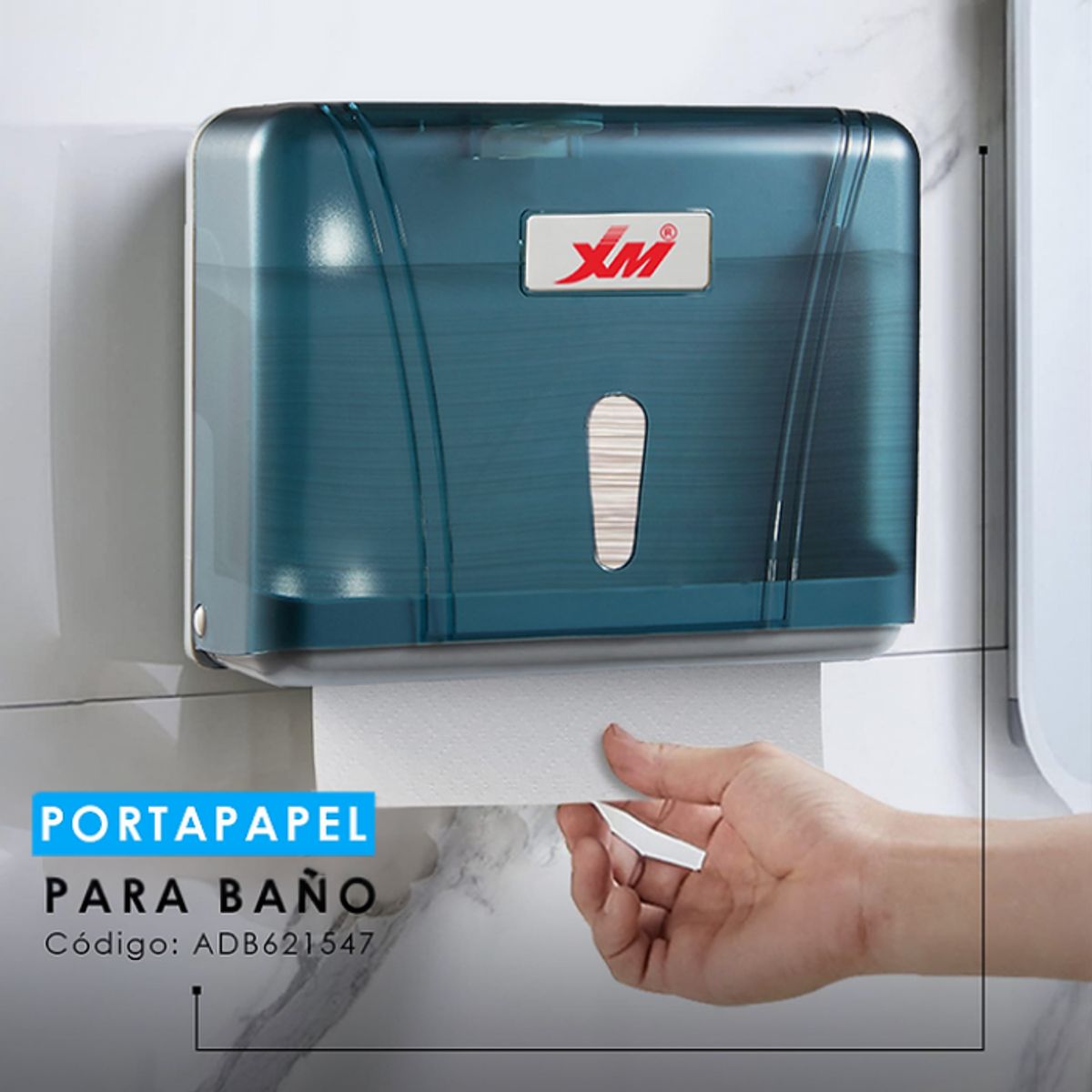 XM - DISPENSADOR DE PAPEL TOALLA ABS AZUL ADB621547