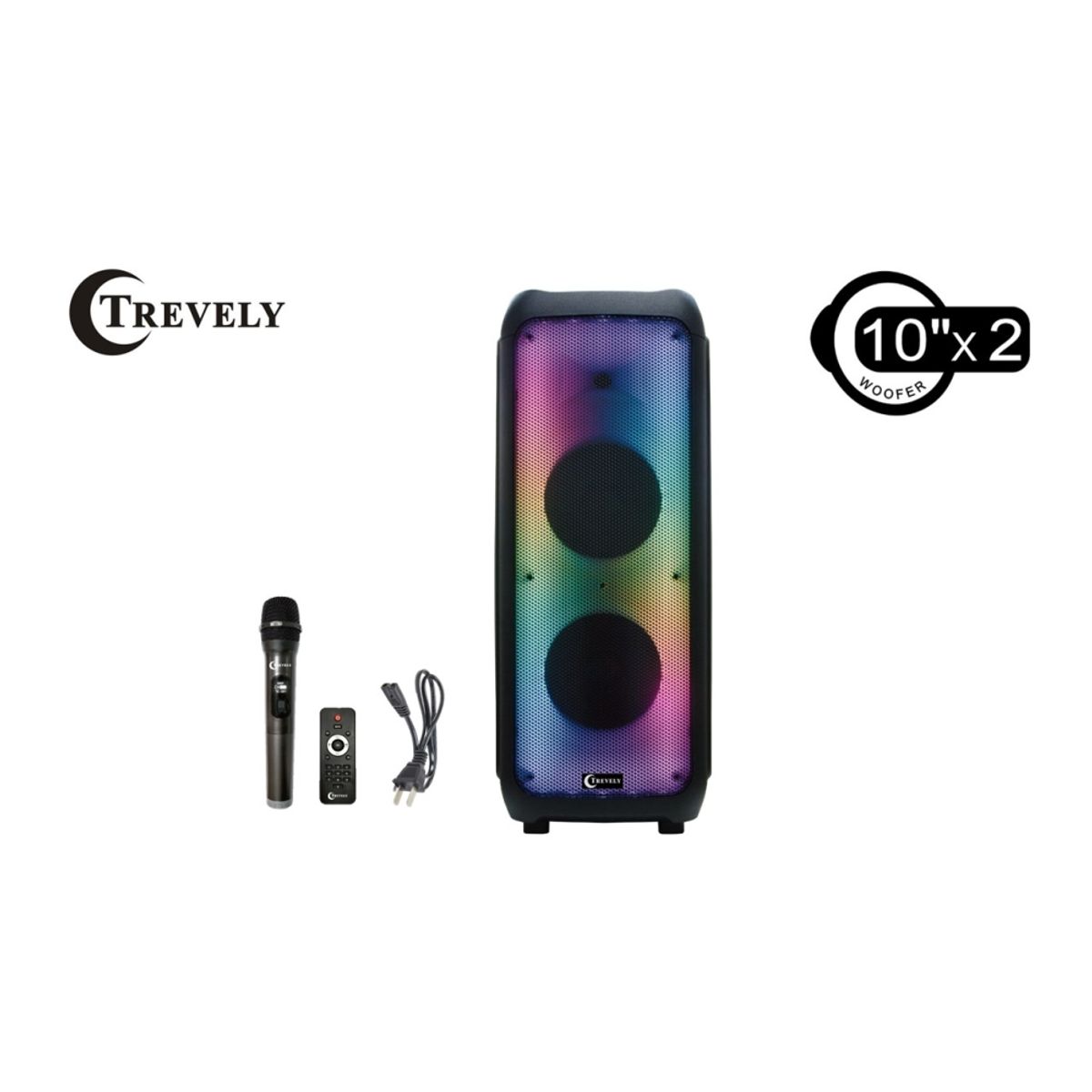 TREVELY - Parlante Dual 10"  TREVELY WT-1042 - Karaoke - 500W