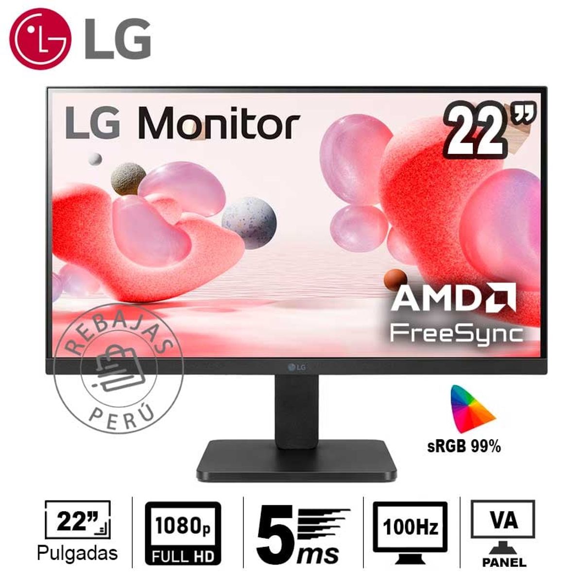 LG - Monitor LG 22MR410-B 2145 Full HD 100Hz AMD FreeSync HDMI
