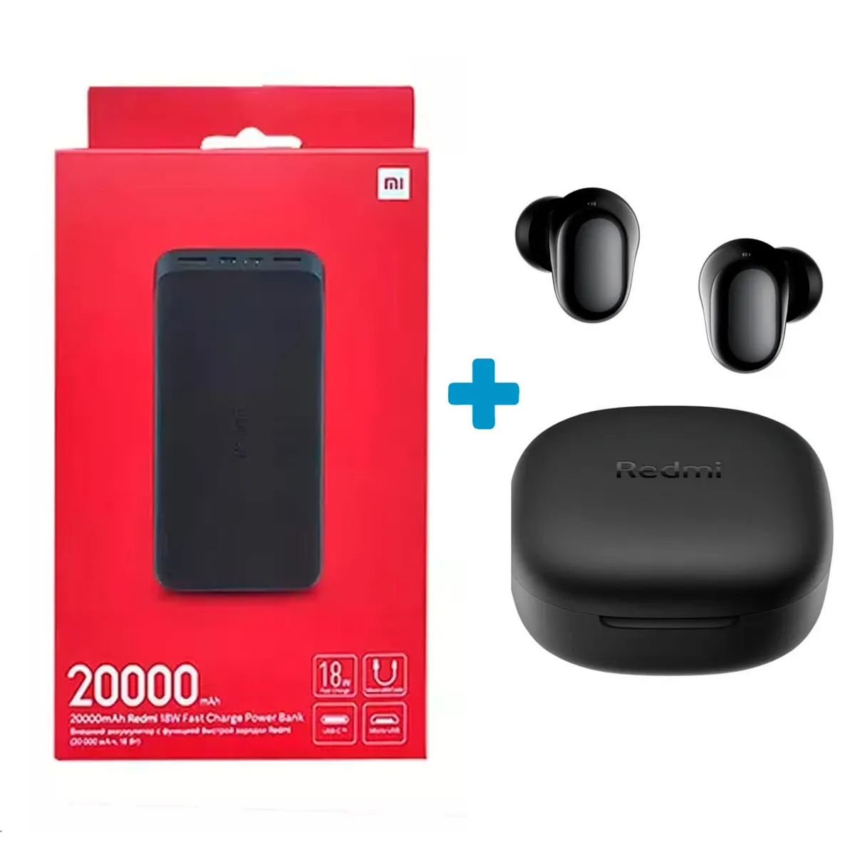 XIAOMI - Pack Audífonos Xiaomi Redmi Buds 6 Play + Power Bank 20000 mAh 18W
