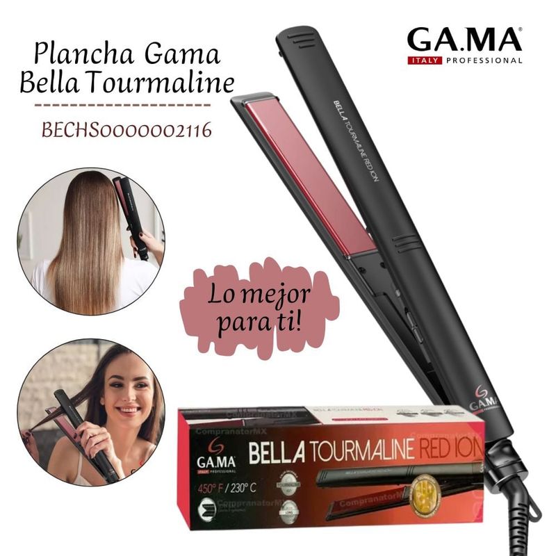 GAMA - Plancha Alisadora Gama Bella Tourmaline Red Ion On Off