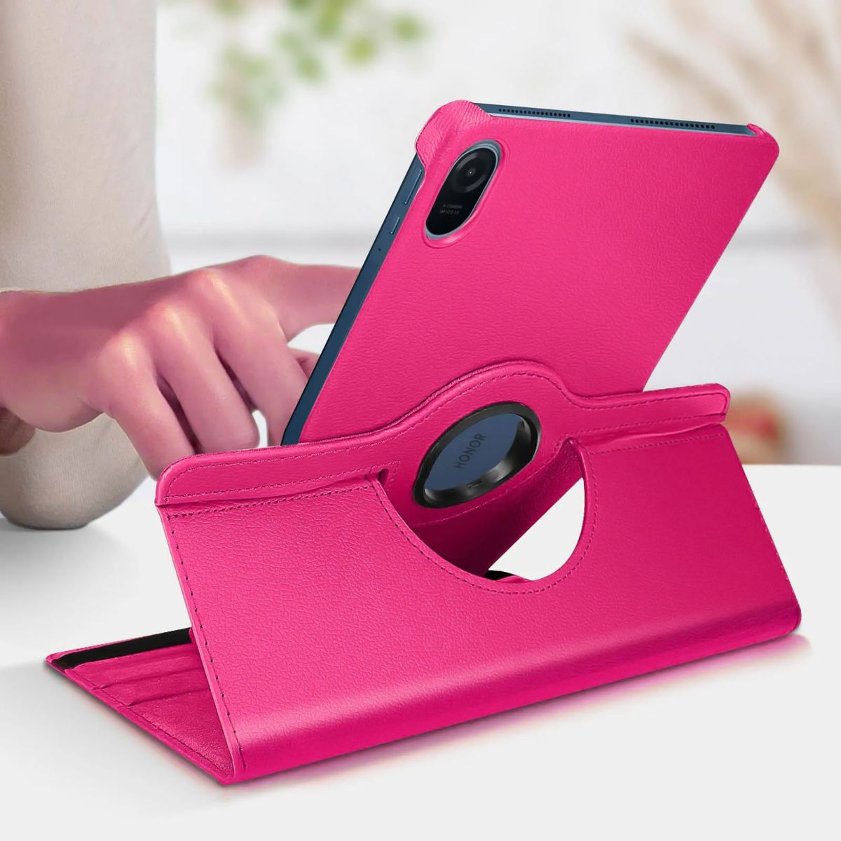FUNDAANTIGOLPES - Funda Giratoria para Tablet Honor pad X9 11.5 Fucsia