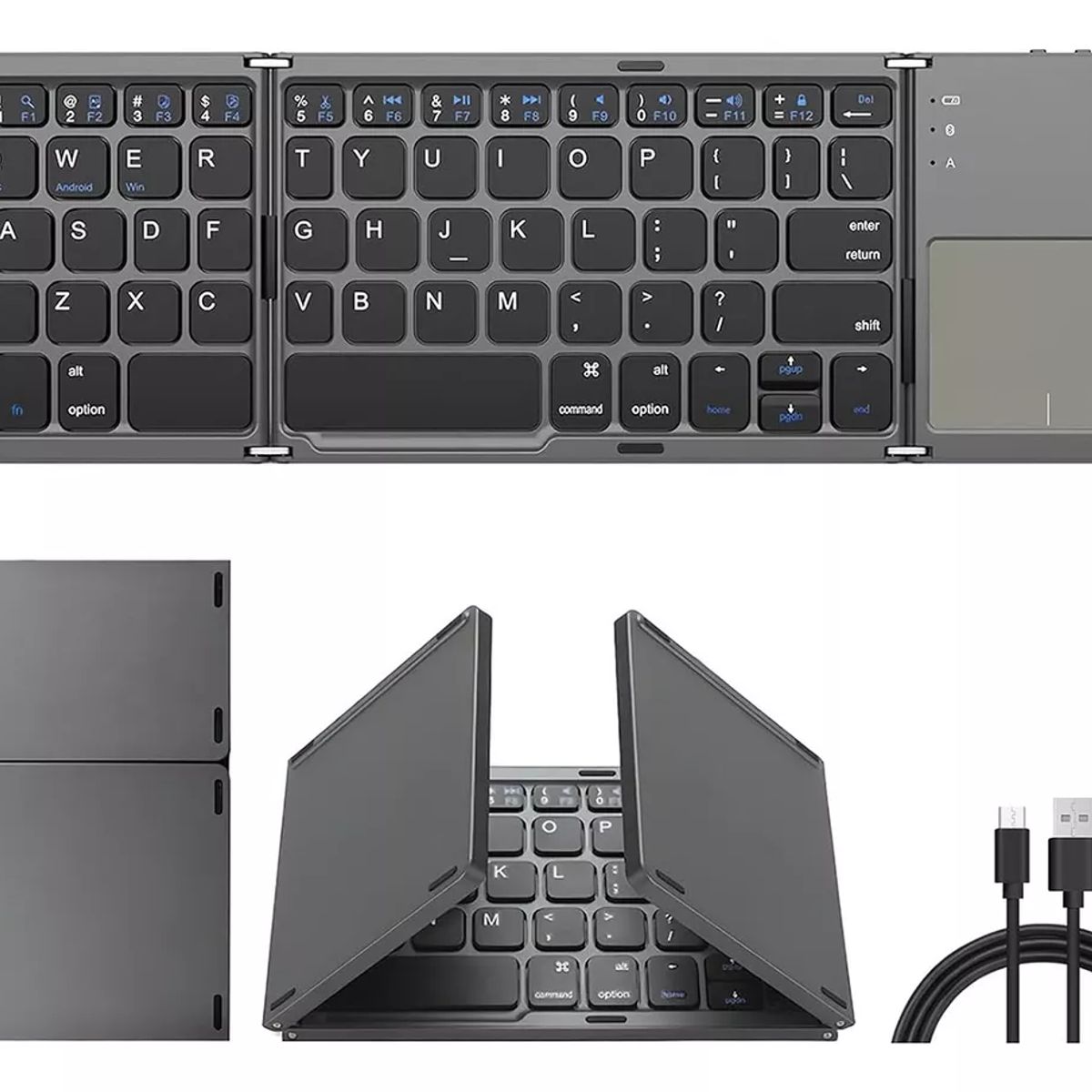 OEM - Mini Teclado Portatil Inalambrico BT Plegable Touch IOS Windows