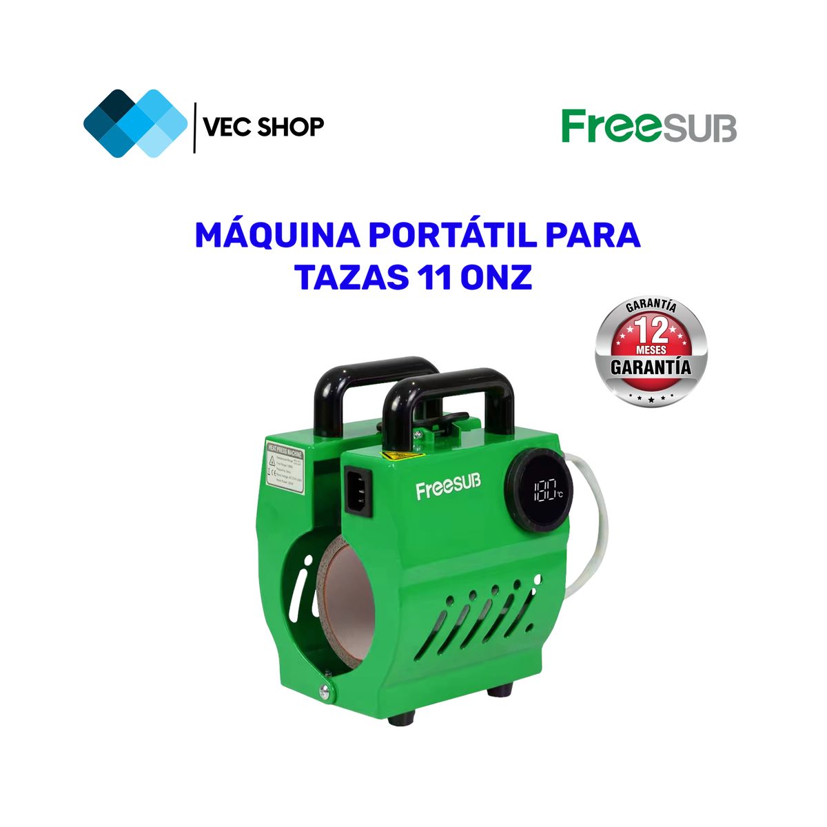 GENERICO - Maquina de Sublimación Portátil para Tazas 11 oz Sublimadora Freesub