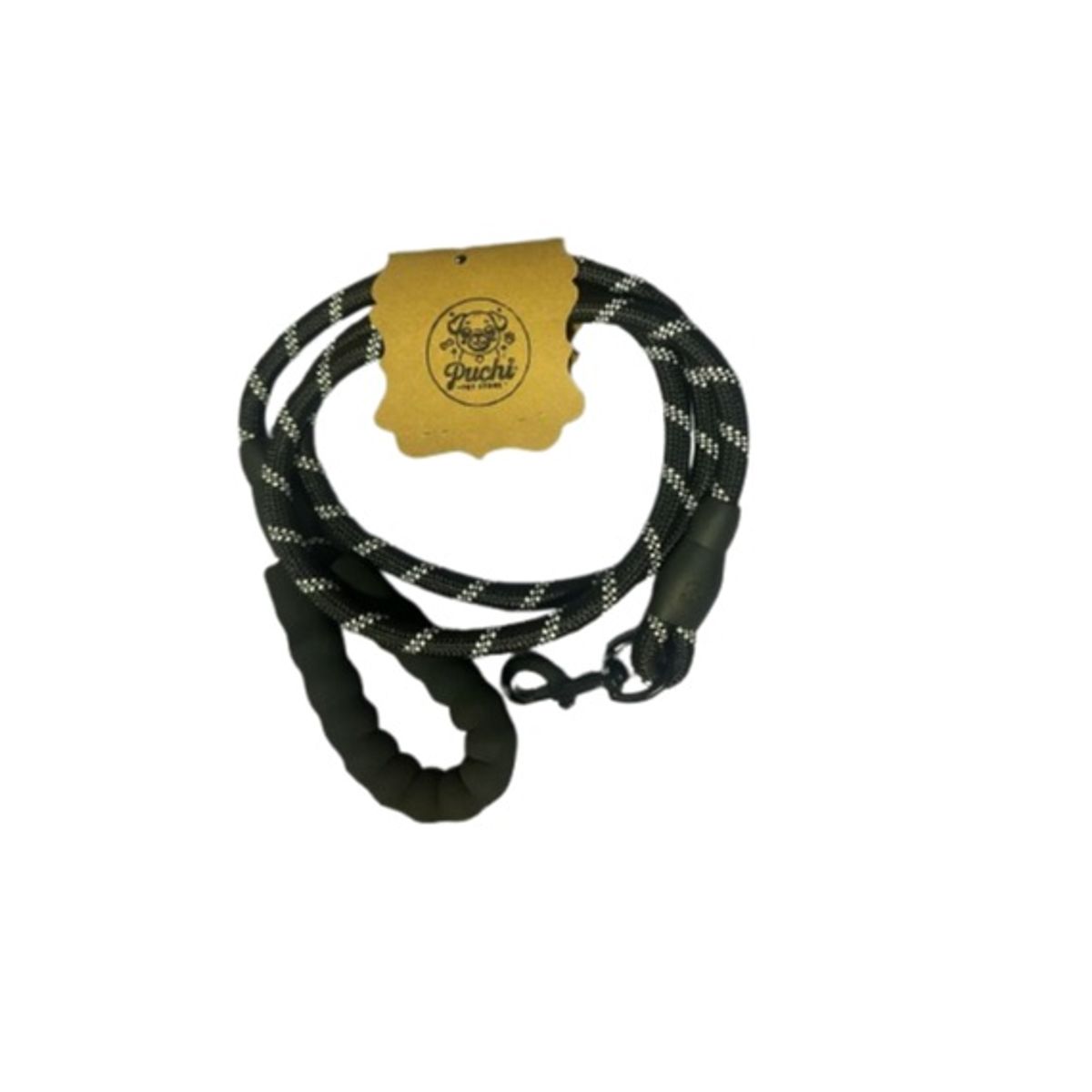 GENERICO - CorreaSoga de Nylon Gruesa Negra Perro raza Grande de 180cm