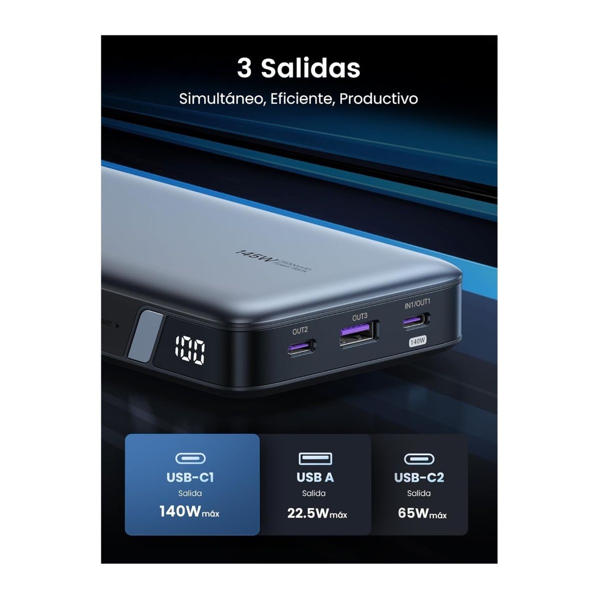 UGREEN - Power Bank 25000 mah 145w Nexode Cargador Portatil UGREEN