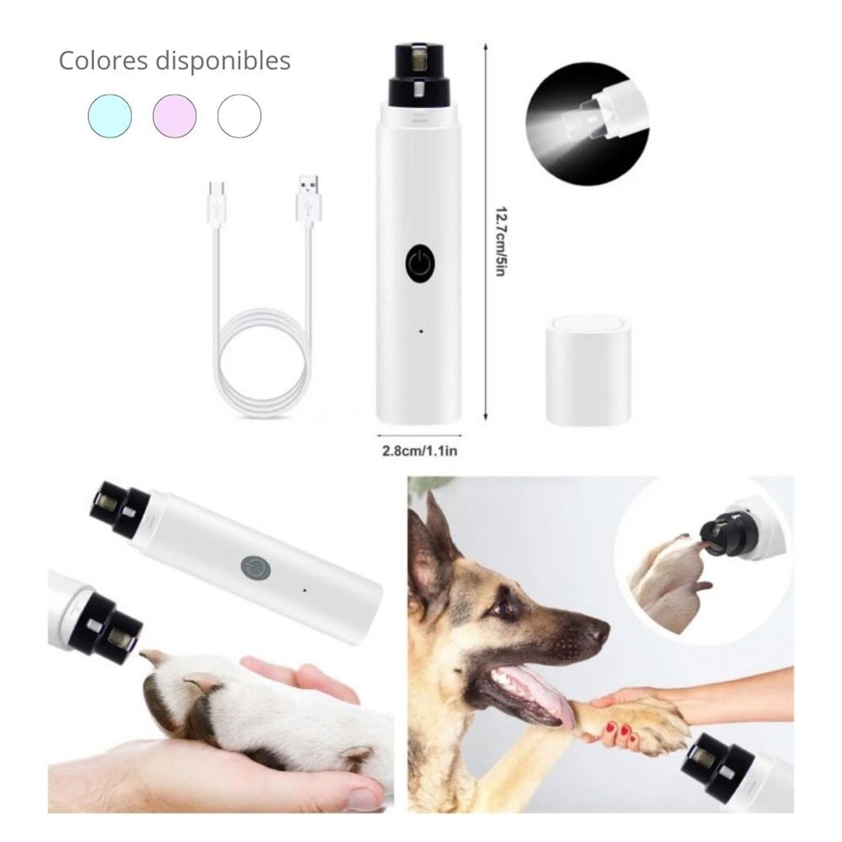 GENERICO - Cortaúñas eléctrico para perros y gatos