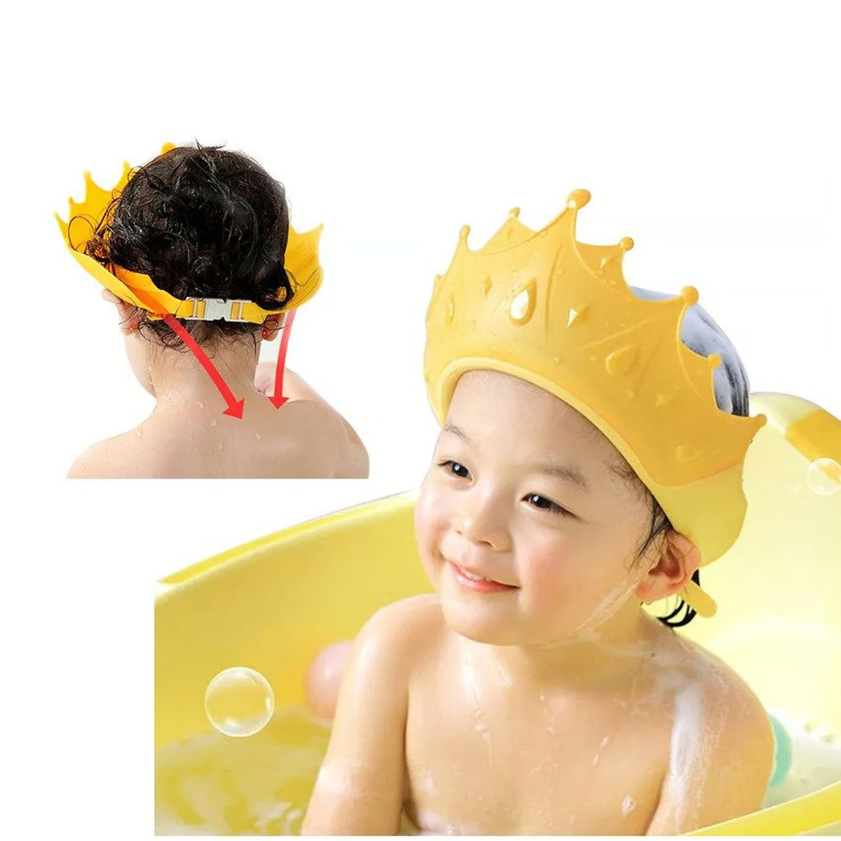 OEM - GORRO BAÑO DUCHA BEBE- NIÑOS PROTECCIÓN DE OJOS UNISEX