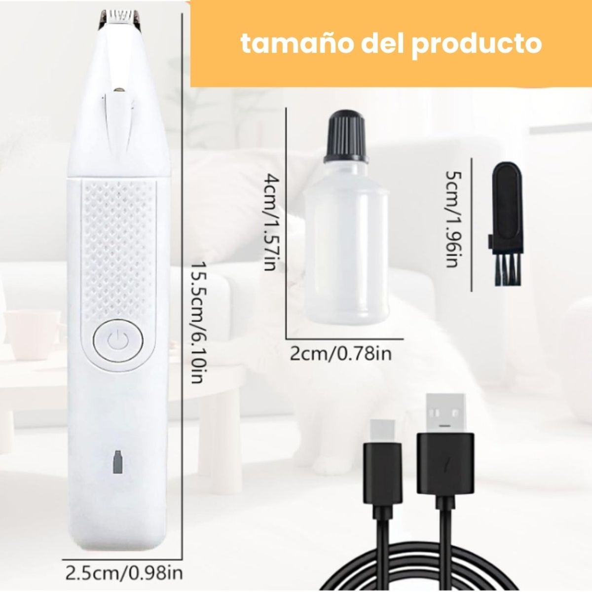 GENERICO - Corta pelos recargable para mascotas