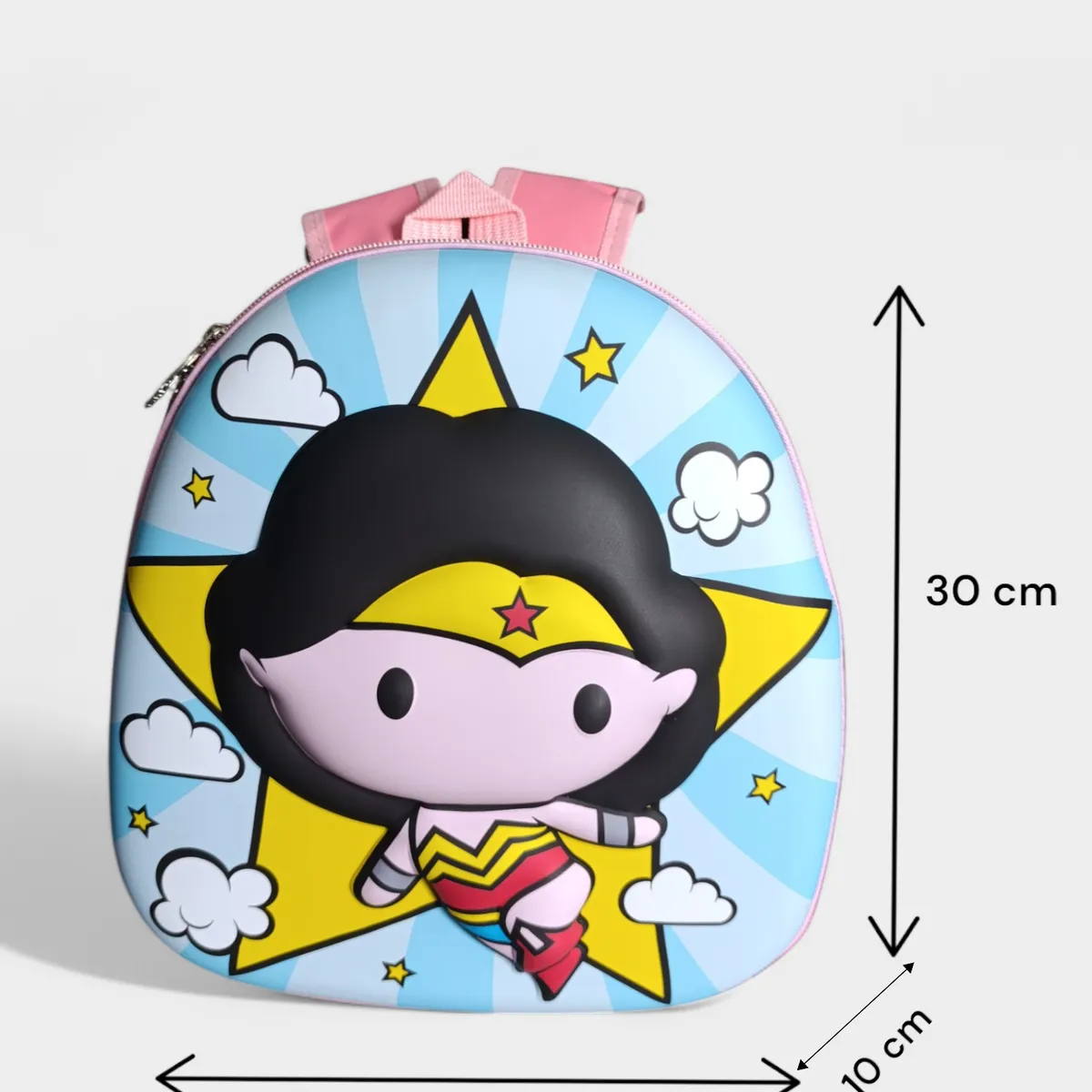 ROMAX - Mochila Infantil Mujer Maravilla con Relieve 3D  Looney Tunes
