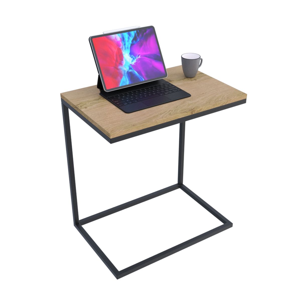 MUEBLES MACRUMO - ESCRITORIO SIMPLE ESTRUCTURA DE FIERRO ACABADO AL HORNO INC ARMADO