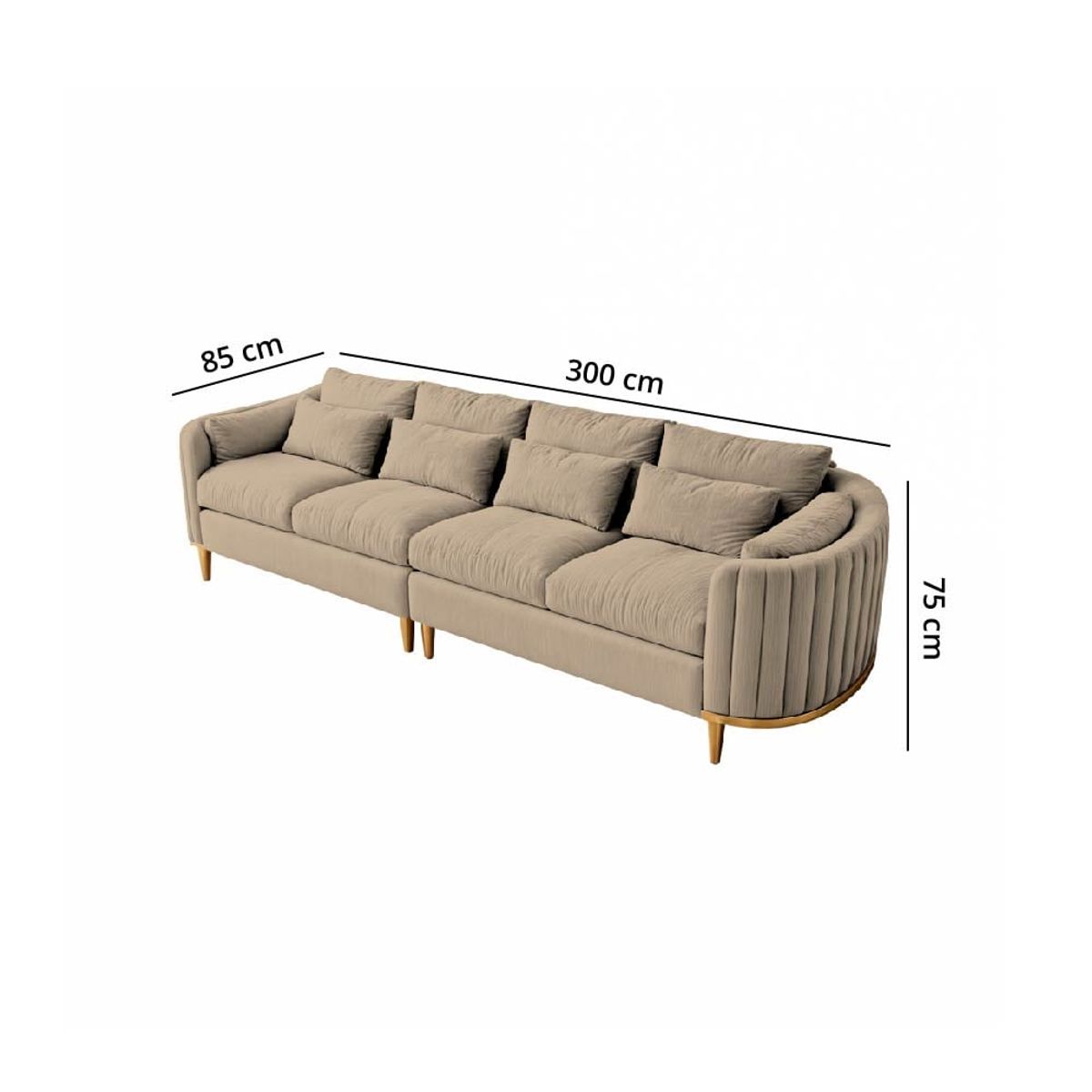 BARAKA HOME - Sofá Luxury Serris 4 Cuerpos 2 Piezas - Beige claro