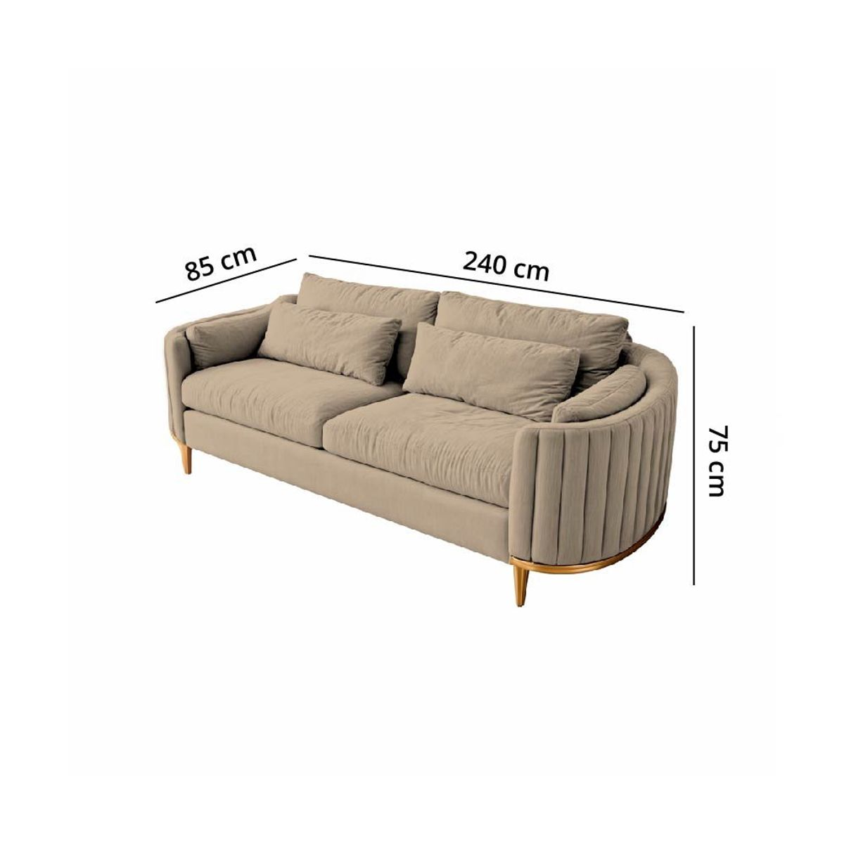 BARAKA HOME - Sofá Luxury Serris 3 Cuerpos - Beige claro