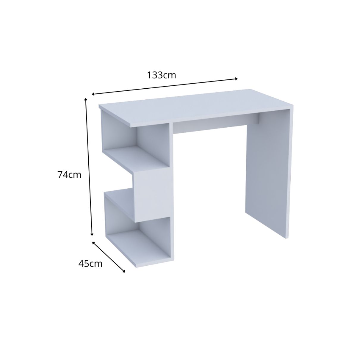 MUEBLES MACRUMO - ESCRITORIO BÁSICO BLANCO 90cm - Inc Armado