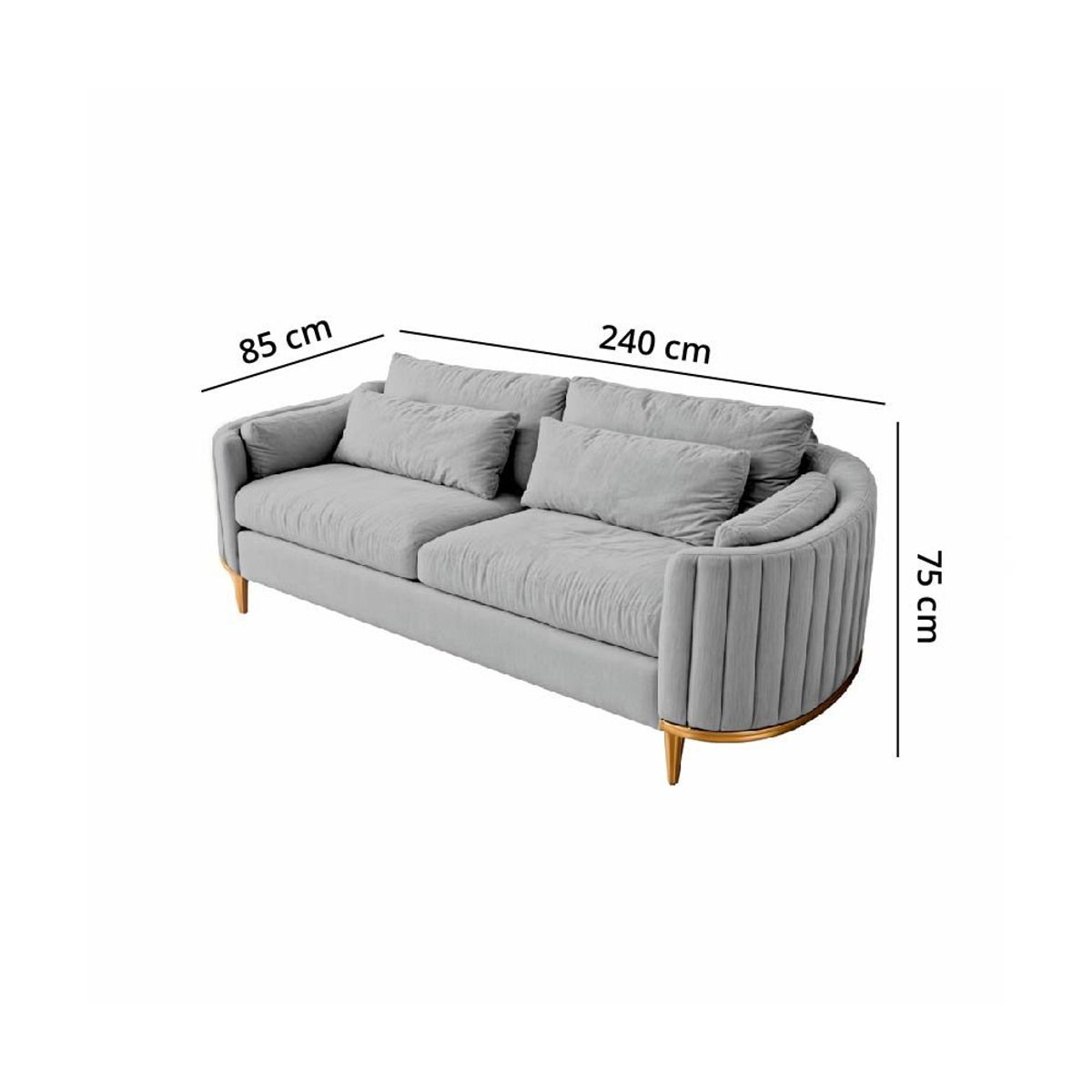 BARAKA HOME - Juego de sala 3 2 1 Luxury Serris - Gris claro