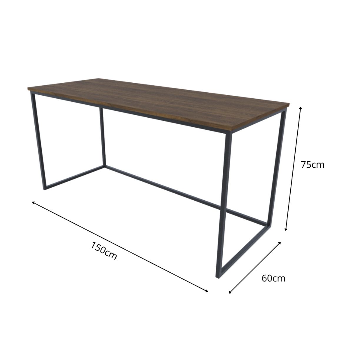 MUEBLES MACRUMO - ESCRITORIO BÁSICO CON ESTRUCTURA DE FIERRO ACABADO AL HORNO INC ARMADO