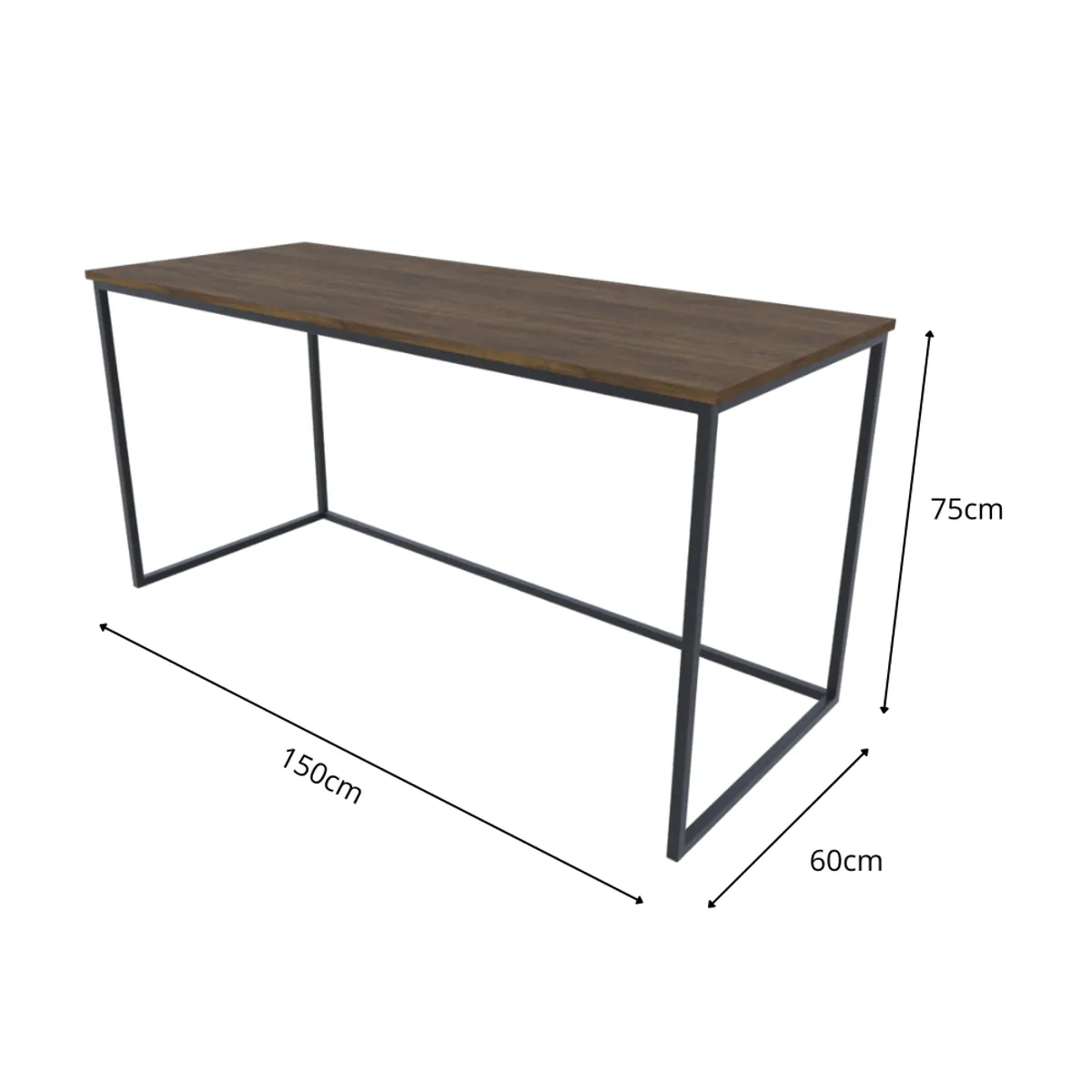 MUEBLES MACRUMO - ESCRITORIO BÁSICO CON ESTRUCTURA DE FIERRO ACABADO AL HORNO INC ARMADO