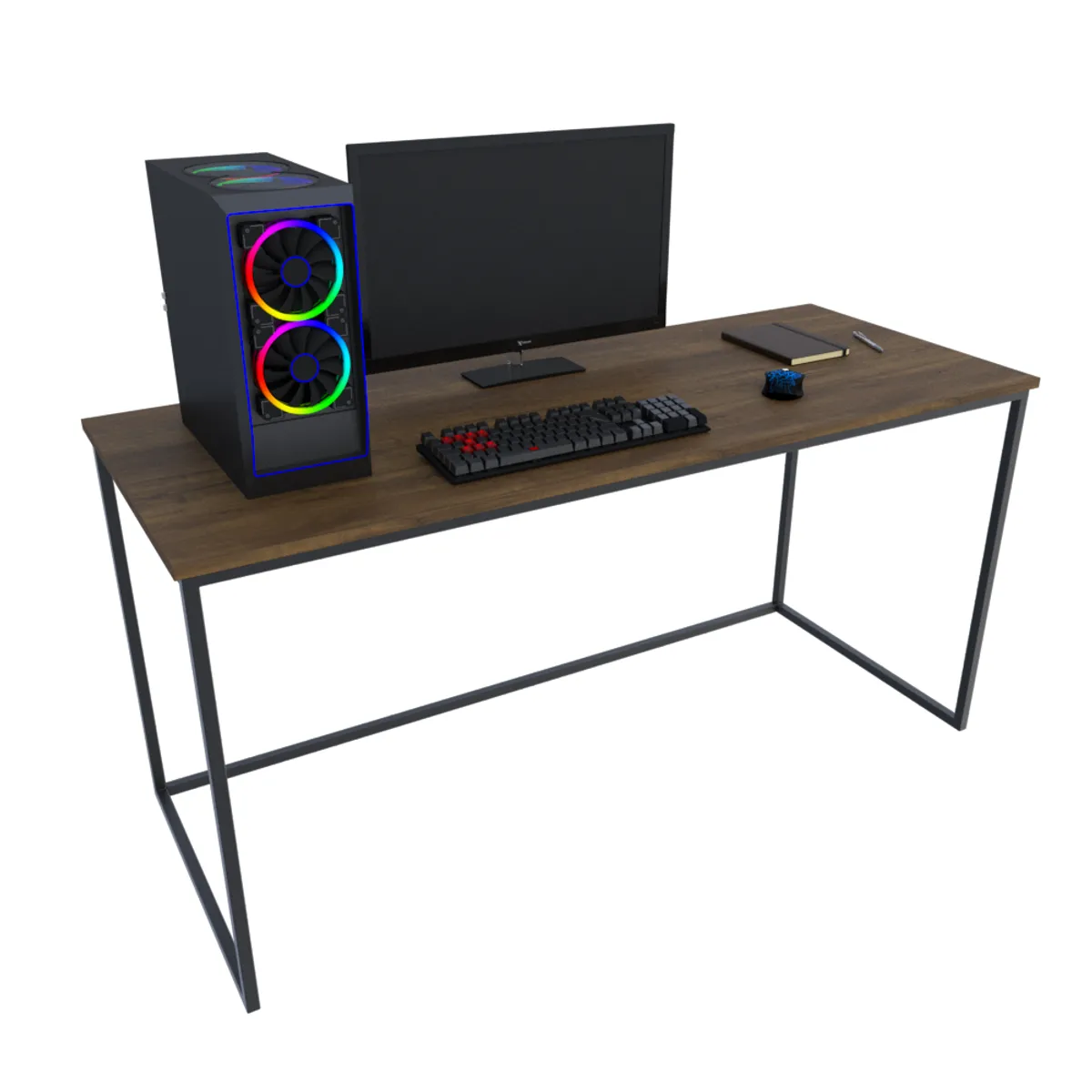 MUEBLES MACRUMO - ESCRITORIO BÁSICO CON ESTRUCTURA DE FIERRO ACABADO AL HORNO INC ARMADO