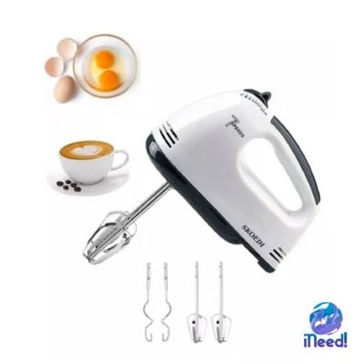 GENERICO - Batidora 7 Velocidades Portátil De Mano 260 W