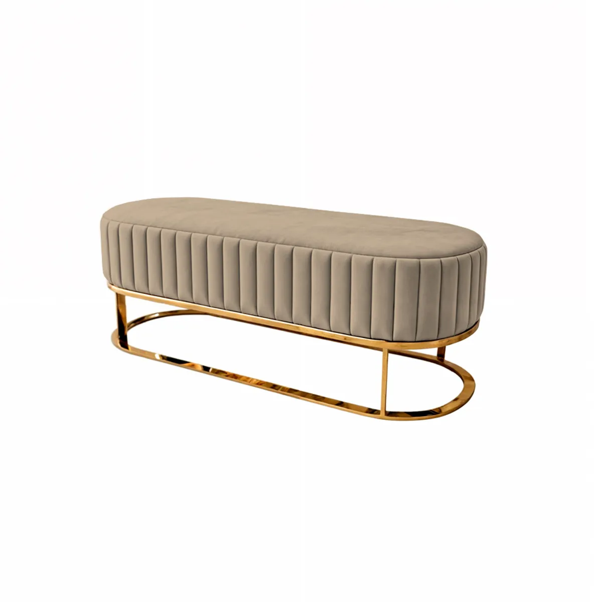 BARAKA HOME - Juego de sala 3 2 1 Serris + Banqueta + Mesa de centro - Beige claro