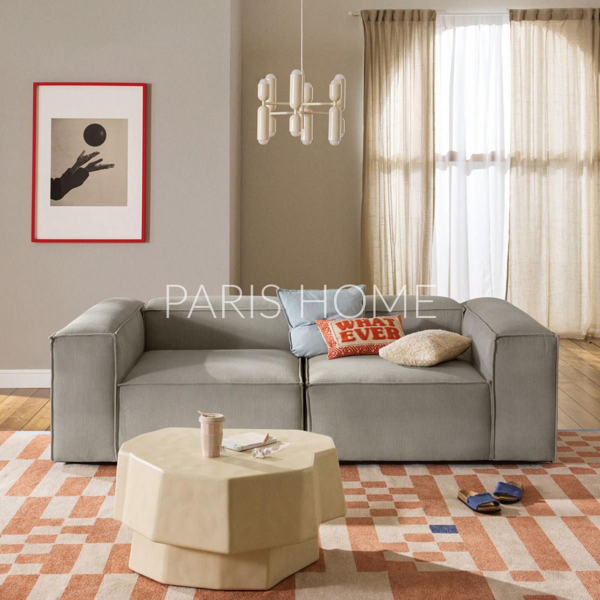 GENERICO - Sofá 2 Cuerpos Monarch Pana - Gris