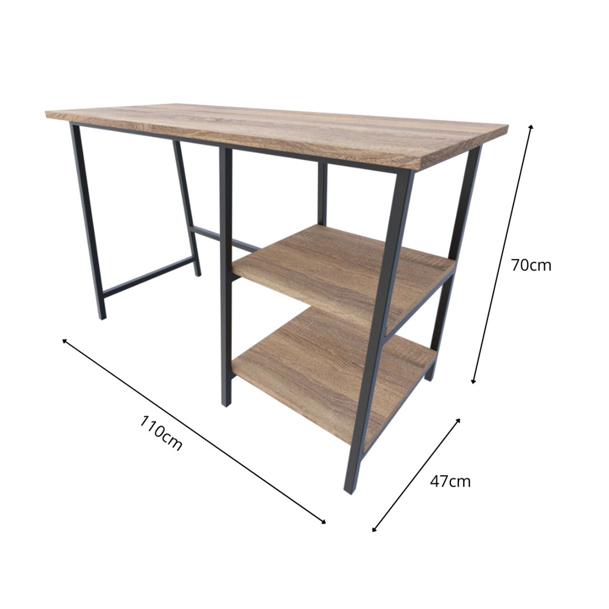 MUEBLES MACRUMO - ESCRITORIO CON ESTRUCTURA DE FIERRO ACABADO AL HORNO INC ARMADO