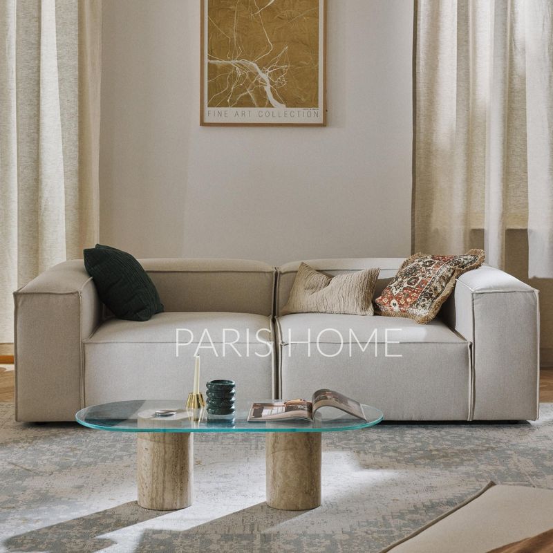 GENERICO - Sofá 2 Cuerpos Monarch Tejido - Blanco