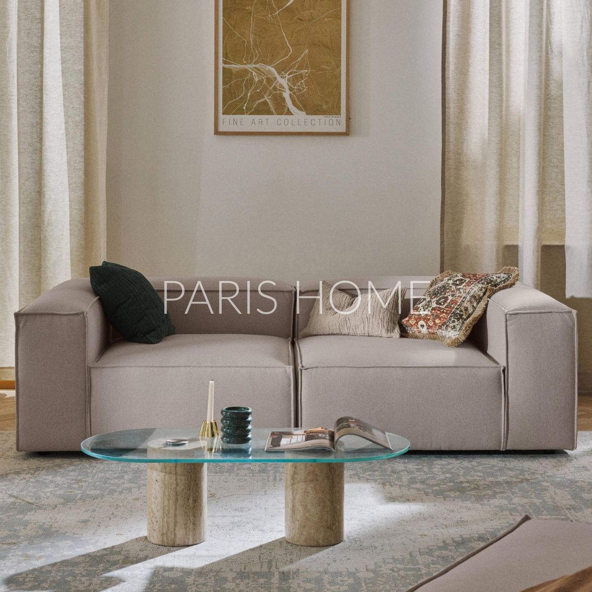 GENERICO - Sofá 2 Cuerpos Monarch Tejido - Taupe