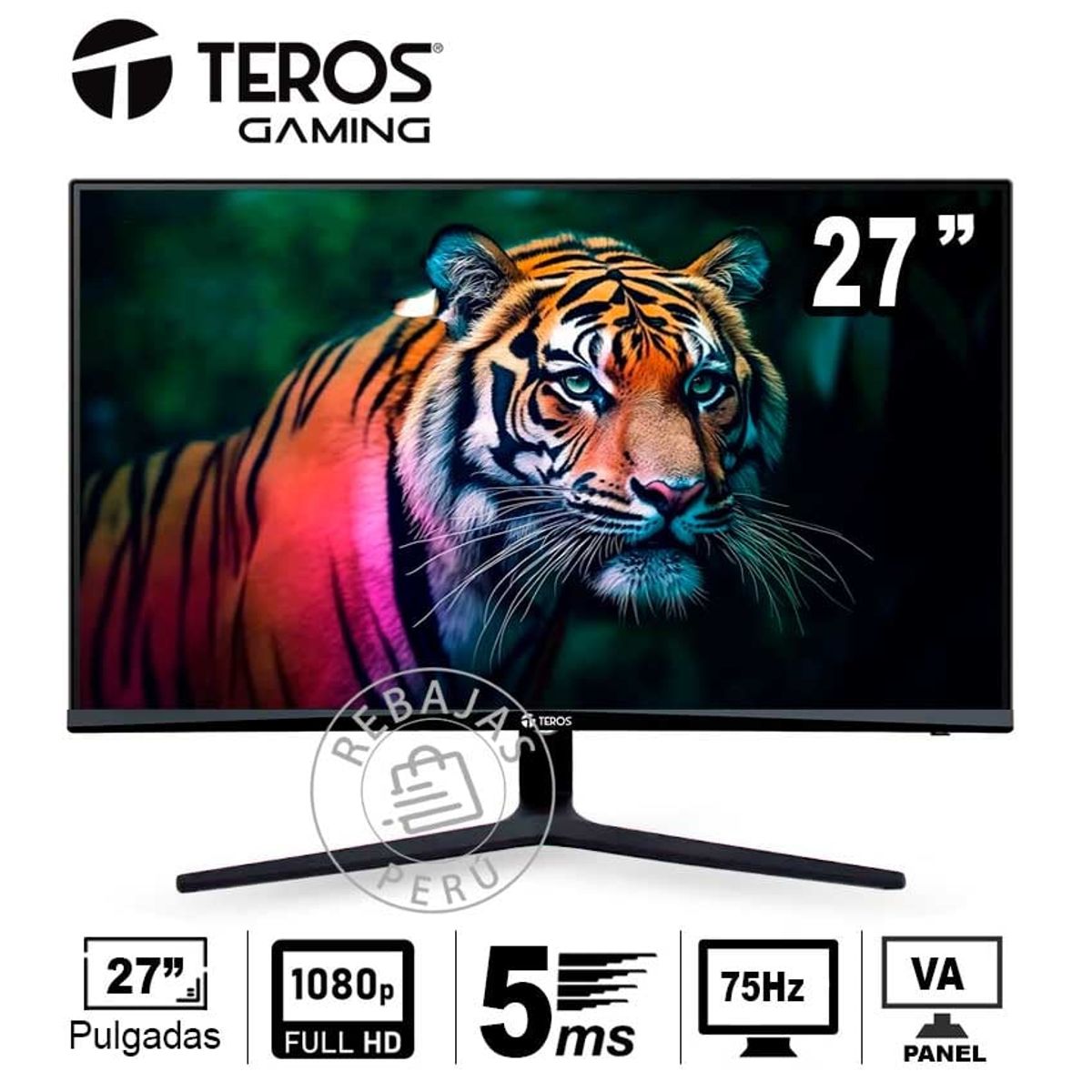 TEROS - Monitor Teros TE-2710S 27” Full HD VA 75Hz HDMI VGA Montaje VESA