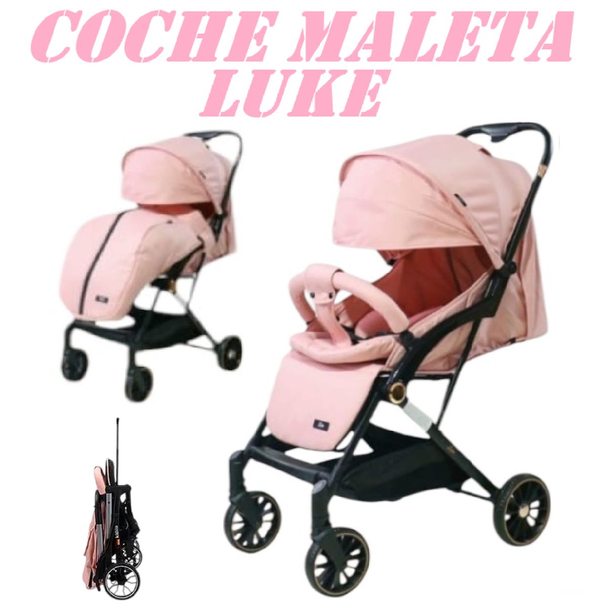 GENERICO - Coche Modelo Maleta Luke Mango de Cuerina -Rosa