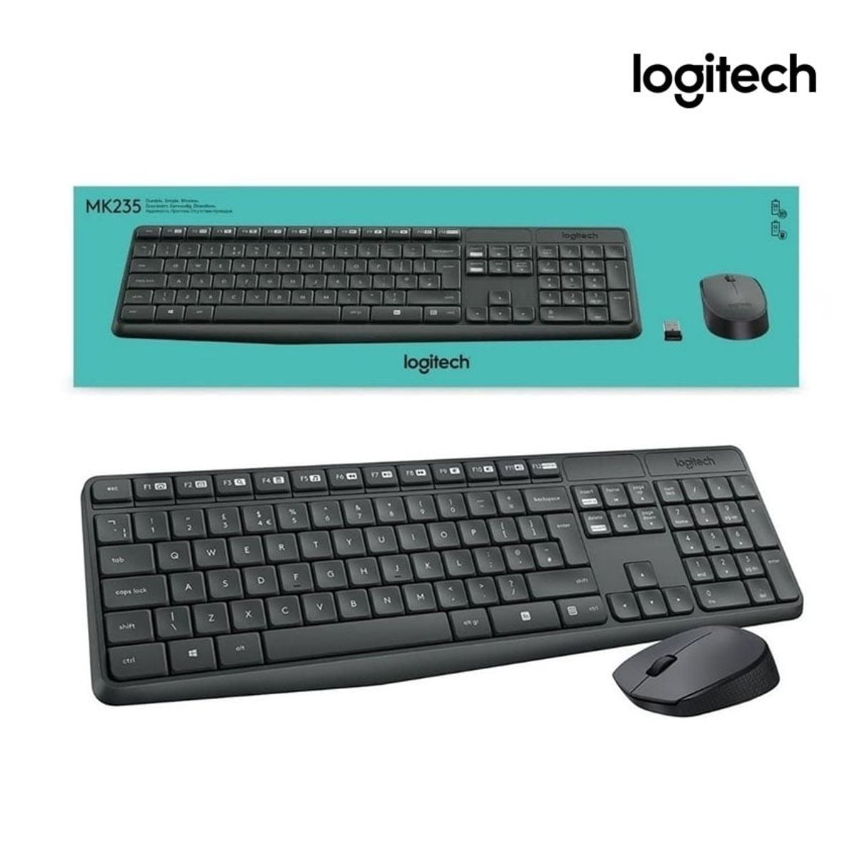 LOGITECH - Teclado con Mouse Inalámbrico Logitech Mk235