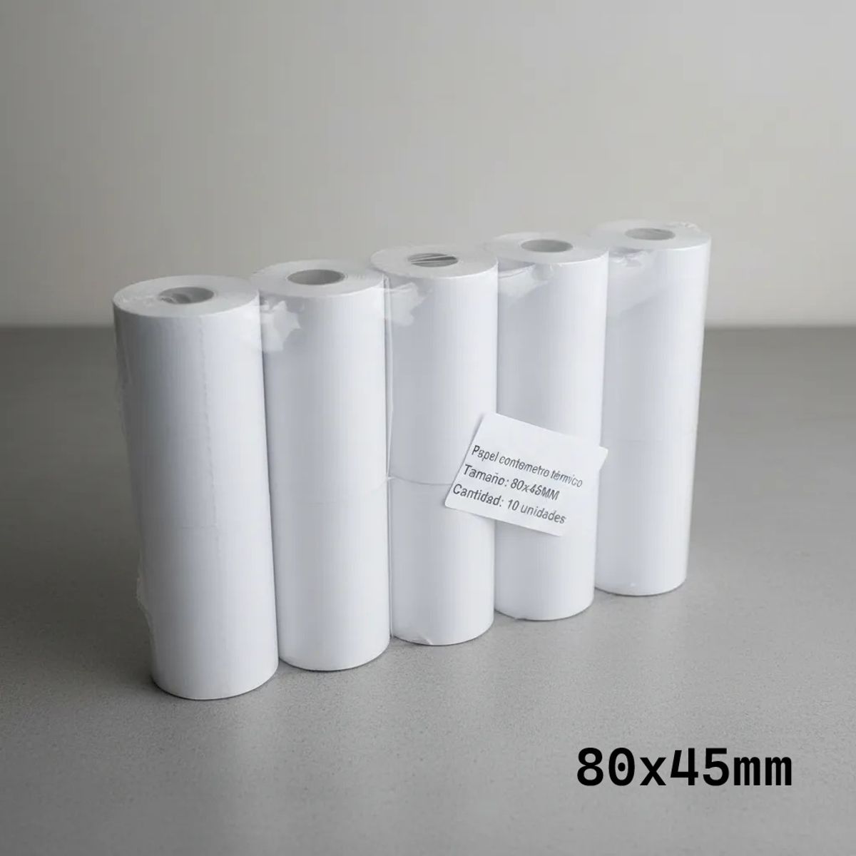 JPSYSTEMS - 10 rollos papel contometro térmico 80x45mm Tickets 55g 80x45