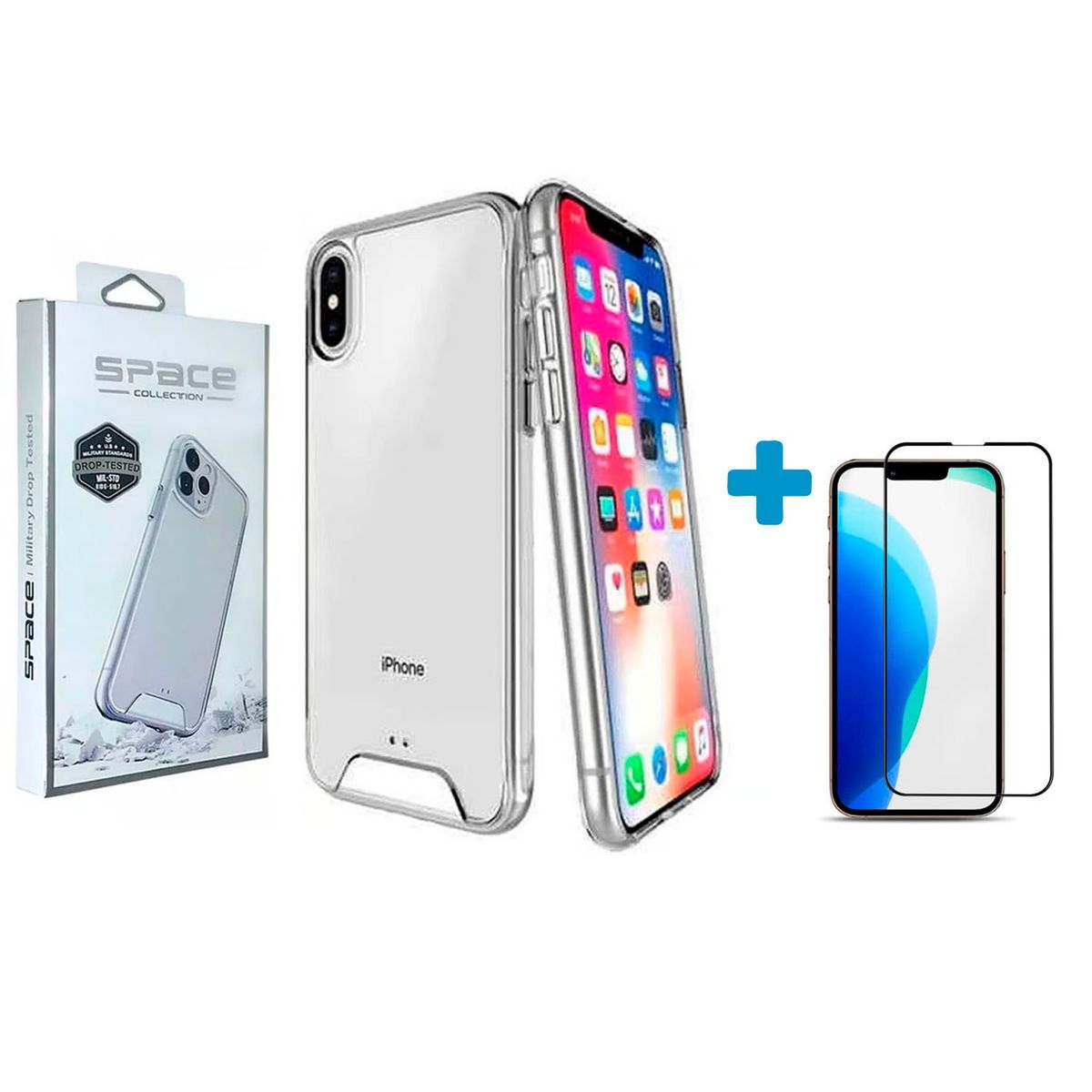 GENERICO - Case Space Para iPhone XS Max + Vidrio Templado Transparente