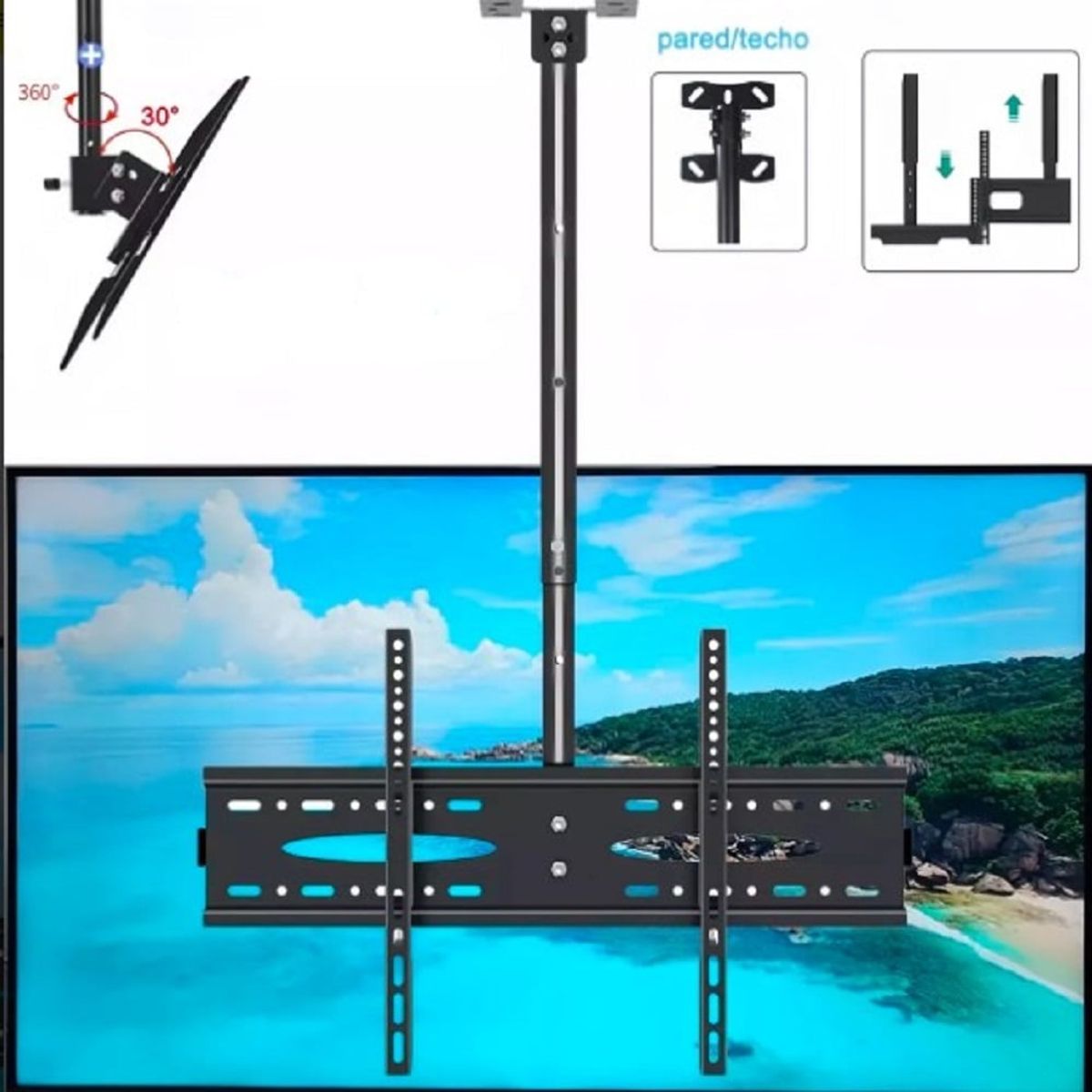 SEISA - Rack de Techo para TV Led Smart DE 32 A 72" / NEGRO
