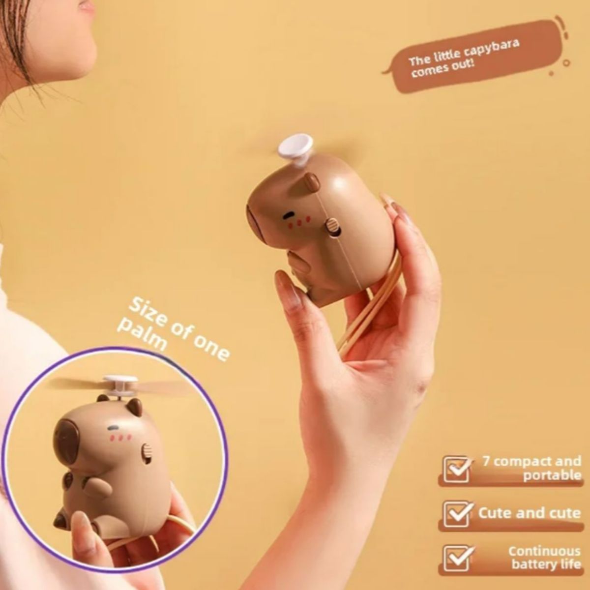 GENERICO - VENTILADOR CAPIBARA PORTATIL