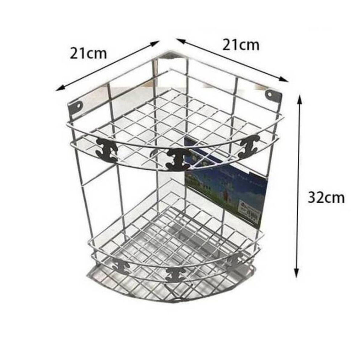 GENERICO - Esquinero Organizador Colgante Doble Cesto para Ducha Baño y Cocina color aleatorio