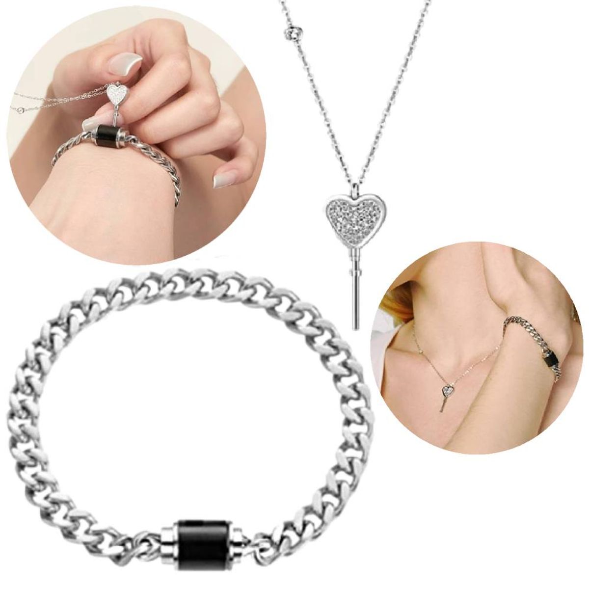 GENERICO - Pulsera De Pareja En Acero Inoxidable Regalo Novio Enamorado