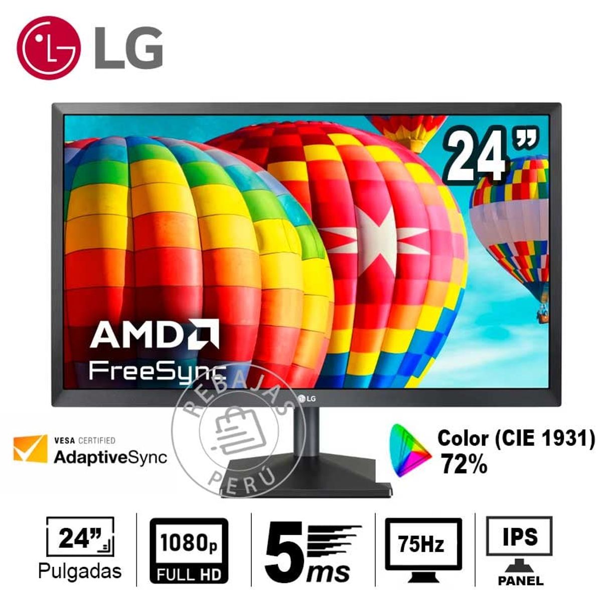 LG - Monitor LG 24MK430H-B 24 IPS Full HD 75Hz Antiparpadeo HDMI