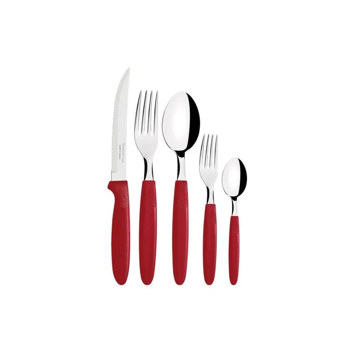 TRAMONTINA - JGO DE CUBIERTOS X30 PZAS IPANEMA ROJO - 10390013