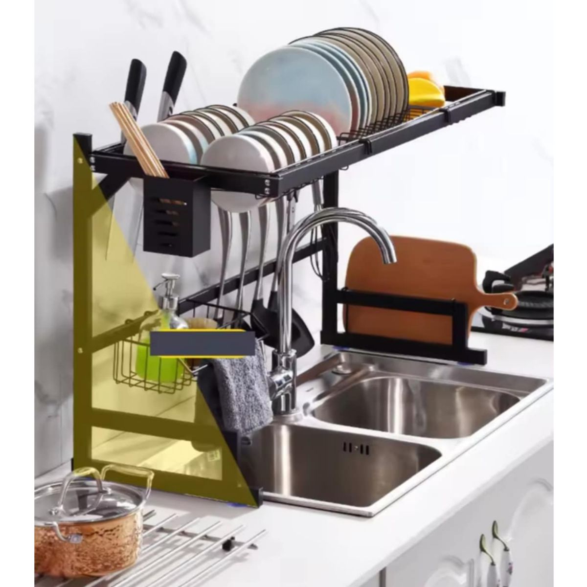 GENERICO - Organizador de Platos Portaplatos 65cm de Cocina Acero Inoxidable